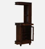 Everly Sheesham Wood Bar Cabinet in Scratch Resistant Toffee Brown Finish - Image 6