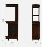 Everly Sheesham Wood Bar Cabinet in Scratch Resistant Toffee Brown Finish - Image 9