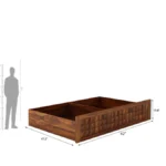 Evora Sheesham Wood Bed with Box Storage in Natural Finish - Image 3
