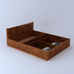 Evora Sheesham Wood Bed with Box Storage in Natural Finish - Image 7