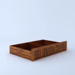 Evora Sheesham Wood Bed with Box Storage in Natural Finish - Image 8