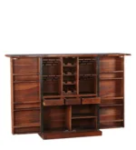 Fairhaven Sheesham Wood Bar Cabinet in Scratch Resistant Rustic Teak Finish - Image 4
