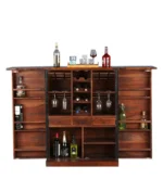Fairhaven Sheesham Wood Bar Cabinet in Scratch Resistant Rustic Teak Finish - Image 7