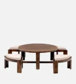 Fairview Round Coffee Table in Antique Teak Finish - Image 3