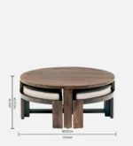 Fairview Round Coffee Table in Antique Teak Finish - Image 6