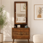 Farley Sheesham Wood Dresser with Mirror in Walnut Finish