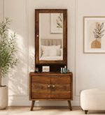 Farley Sheesham Wood Dresser with Mirror in Walnut Finish