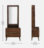Farley Sheesham Wood Dresser with Mirror in Walnut Finish - Image 3