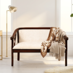 Florence Sheesham Wood 2 Seater Sofa in Chestnut Finish