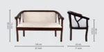 Florence Sheesham Wood 2 Seater Sofa in Chestnut Finish - Image 3