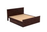 Florence Sheesham Wood Bed with Hydraulic Storage in Premium Walnut Finish - Image 5