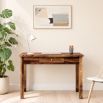 Fremont Sheesham Wood Study Desk with Open Shelves in Provincial Teak Finish