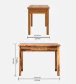 Fremont Sheesham Wood Study Desk with Open Shelves in Provincial Teak Finish - Image 3