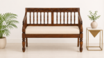 Gorzow Solid Sheesham Wood 2 Seater Sofa For Living Room