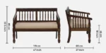 Gorzow Solid Sheesham Wood 2 Seater Sofa For Living Room - Image 8