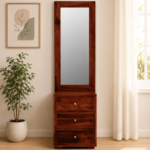 Grayson Sheesham Wood Dresser with Storage in Teak Finish