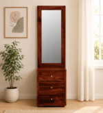 Grayson Sheesham Wood Dresser with Storage in Teak Finish