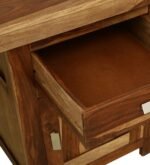 Grayson Sheesham Wood Study Table with Keyboard Tray in Classic Walnut Finish - Image 9