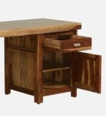 Grayson Sheesham Wood Study Table with Keyboard Tray in Classic Walnut Finish - Image 6
