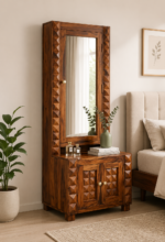 Halden Sheesham Wood Dresser in Natural Teak Finish