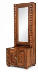 Halden Sheesham Wood Dresser in Natural Teak Finish - Image 4