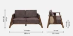 Hamilton Sheesham Wood 2 Seater Sofa in Scratch Resistant Walnut Finish - Image 3