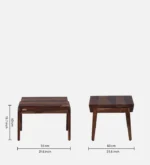 Hamilton Sheesham Wood Coffee Table Set in Antique Honey Finish With 2 Chairs - Image 7