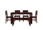 Handcrafted Sheesham Wood Dining Table 6 Seater Set for Modern Homes - Image 6