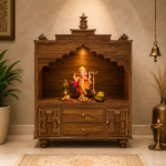 Wood Temple Traditional Hand Carved Sheesham – Modern Home Mandir for Daily Pooja & Décor
