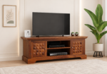 Harlington Solid Wood TV Cabinet With Spacious Compartments