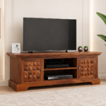 Harlington Solid Wood TV Cabinet With Spacious Compartments