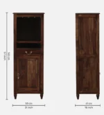 Harwick Sheesham Wood Bar Cabinet in Scratch Resistant Coffee Brown Finish - Image 10