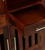 Hazelmere Sheesham Wood Bar Cabinet in Scratch Resistant Provincial Oak Finish - Image 4