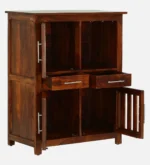 Hazelmere Sheesham Wood Bar Cabinet in Scratch Resistant Provincial Oak Finish - Image 6
