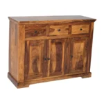 Heritage Sheesham Solid Wood Side Storage Cabinet with Drawer and Wooden Doors - Image 4