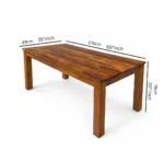 Heritage Sheesham Wood 6 Seater Dining Table with Elegant Rectangular Top in Walnut Finish - Image 3