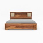 Heritage Sheesham Wood Bed with Spacious Box Storage and Walnut Finish - Image 4