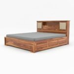Heritage Sheesham Wood Bed with Spacious Box Storage and Walnut Finish - Image 5