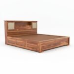Heritage Sheesham Wood Bed with Spacious Box Storage and Walnut Finish - Image 7