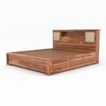 Heritage Sheesham Wood Bed with Spacious Box Storage and Walnut Finish - Image 9