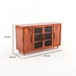 Heritage Sheesham Wood Multi-Purpose Cabinet with Spacious Shelving and Walnut Finish - Image 3