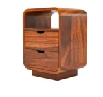Heritage Sheesham Wood Nightstand with Storage - Image 4
