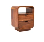 Heritage Sheesham Wood Nightstand with Storage - Image 5