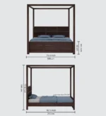 Heston Modern Wooden Poster Bed with Safety Rails - Image 3