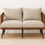 Hudson Sheesham Wood 2 Seater Sofa in Natural Finish