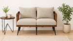 Hudson Sheesham Wood 2 Seater Sofa in Natural Finish
