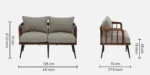 Hudson Sheesham Wood 2 Seater Sofa in Natural Finish - Image 4