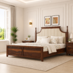 Hudson Sheesham Wood Bed Without Storage in Walnut Finish