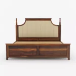 Hudson Sheesham Wood Bed Without Storage in Walnut Finish - Image 3