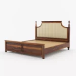 Hudson Sheesham Wood Bed Without Storage in Walnut Finish - Image 4